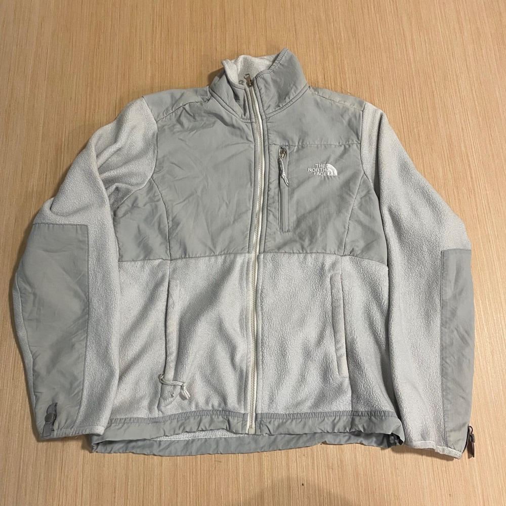 The North Face Denali Fleece Jacket Womens Small Gray Full Zip Mock Neck Coat